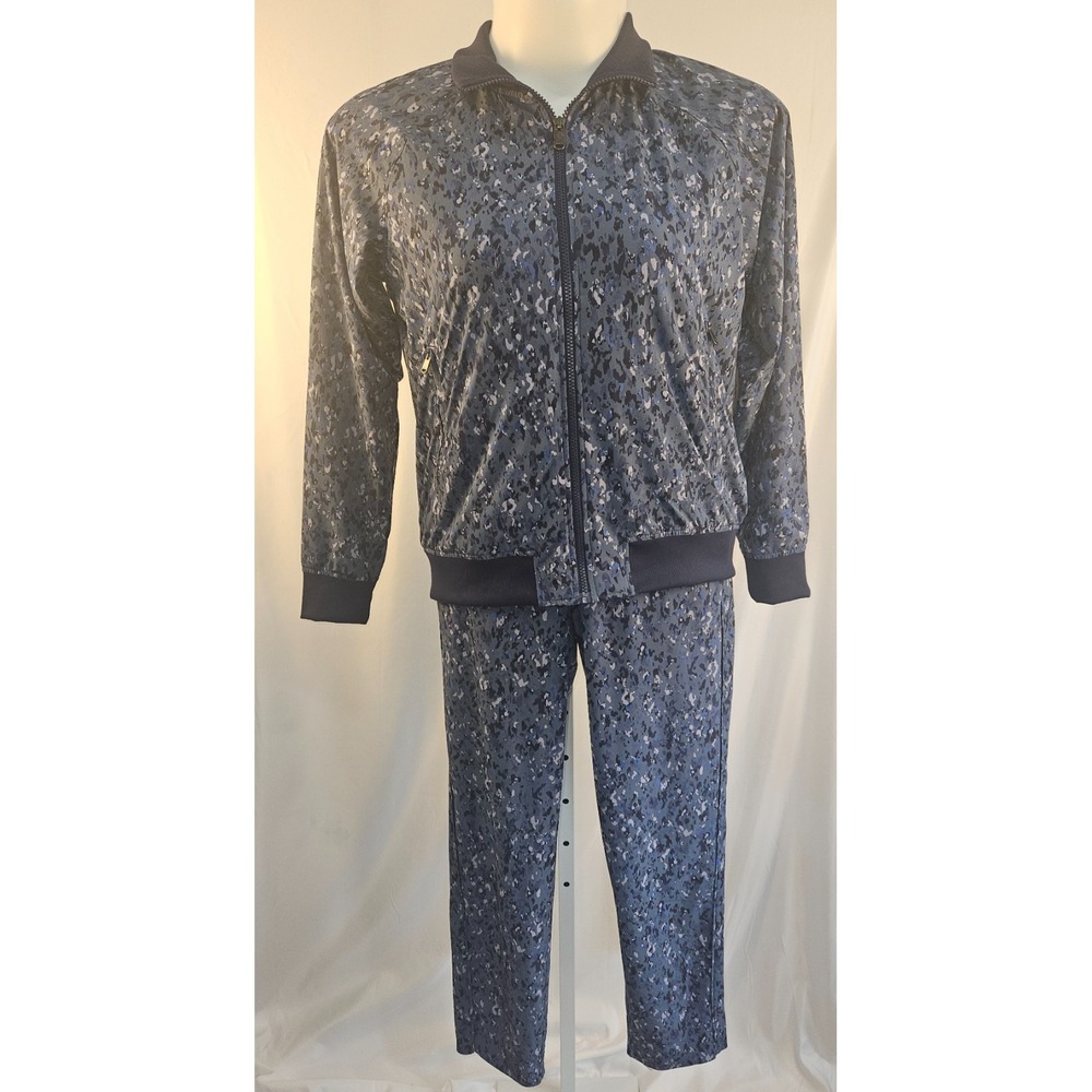 Athleta Brooklyn Matching Travel Set Bomber Jacket Ankle Pants Blue 6 Athleisure